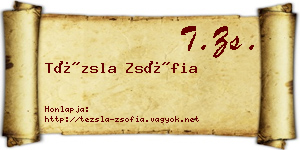 Tézsla Zsófia névjegykártya